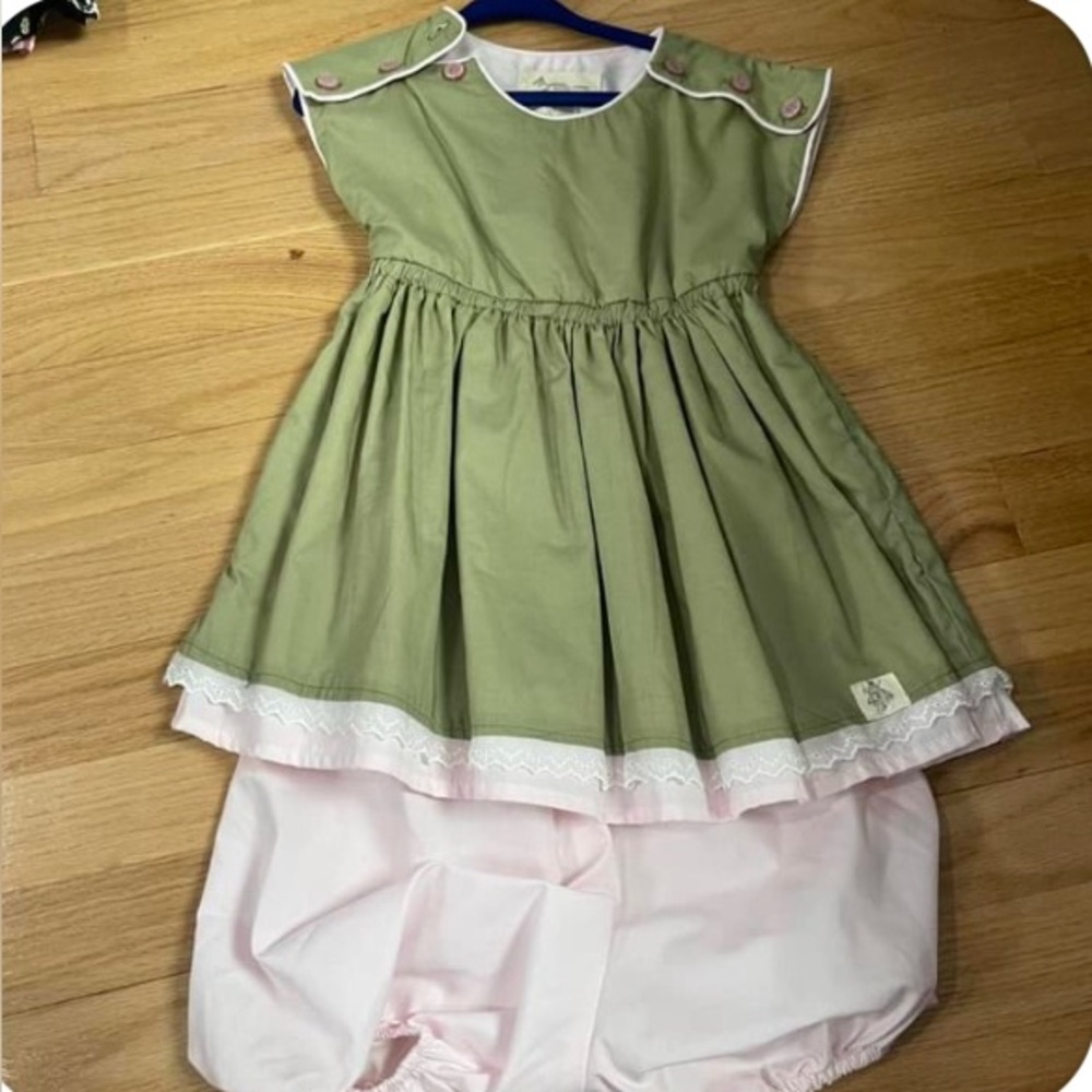 Green and Pink Ruffled Tiered Sundress with Flutter Sleeves